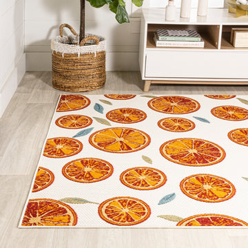 Aranciata Citrus Slice High-low Indoor/outdoor Area Rug